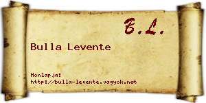 Bulla Levente névjegykártya